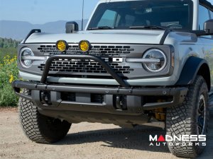 Ford Bronco Bull Bar - Front - Factory Bumper - ZROADZ - Standard - 4in Round Amber LED Ford Bronco Bull Bar - Front - Factory Bumper - ZROADZ - Standard - 4in Round Amber LED
